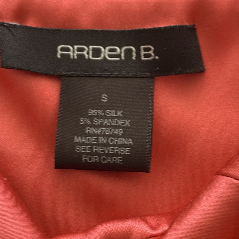 Arden B Orange Corset Strapless Sweetheart Neckline Silk Top Lined Side Zip XS - Picture 5 of 7